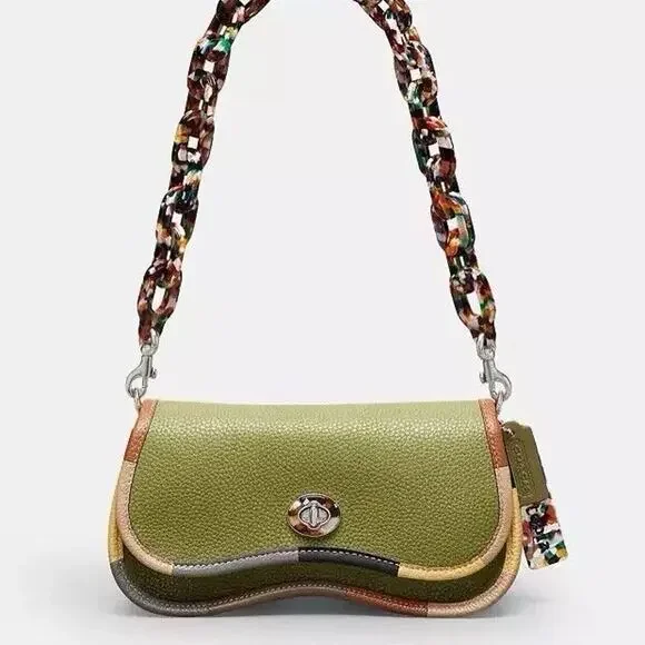NWT Coach Wavy Dinky Bag Coachtopia Olive Green Leather Crossbody CK540